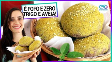 PÃO SUPER FOFO ZERO FARINHA DE TRIGO E AVEIA! PÃO DE HAMBÚRGUER LOW CARB VEGANO FÁCIL