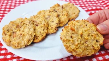 ZERO TRIGO E AÇÚCAR! Biscoito Saudável, Menos Calorias, Sem Leite, Fácil e Rápido - Delicioso!