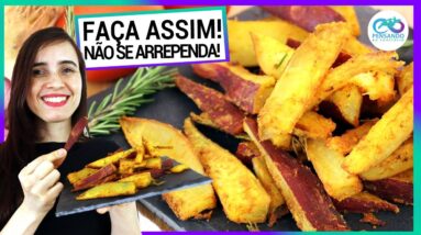 FAÇA BATATA DOCE ASSIM E NUNCA MAIS VC FARÁ OUTRA RECEITA! Crocante e substitui o pão