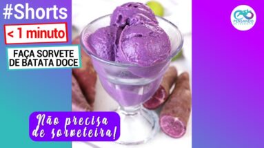 FAÇA SORVETE COM BATATA DOCE! Não precisa de sorveteira, mais saudável (vegano) #shorts