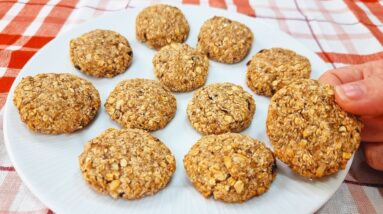 ZERO FARINHA E AÇÚCAR, Este Biscoito Saudável é Incrível! Fácil e Rápido (Sem Leite, Manteiga e Ovo)