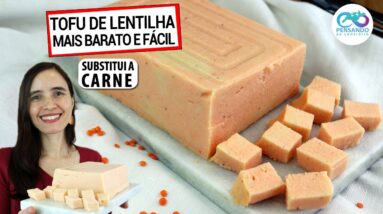 SUBSTITUI A CARNE, TOFU DE LENTILHA É MAIS BARATO E FÁCIL! EXTRA FIRME e rico em proteína!