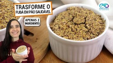 COMO TRANSFORMAR FUBÁ EM UM PÃO SAUDÁVEL FÁCIL! SÓ 2 INGREDIENTES, SEM GLÚTEN, VEGANO