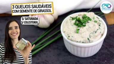 3 QUEIJOS SAUDÁVEIS FÁCEIS COM SEMENTE DE GIRASSOL! SEM SATURADAS E COLESTEROL, VEGANOS!