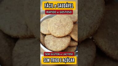 BISCOITO FÁCIL, GOSTOSO e SAUDÁVEL - Sem Trigo, Leite e Açúcar para Lanche ou Café da Manhã #shorts