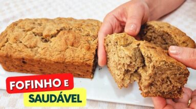 Bolo de Banana SEM TRIGO, AÇÚCAR, LEITE, OVO e MANTEIGA - Fácil, Rápido, Fofinho e Saudável