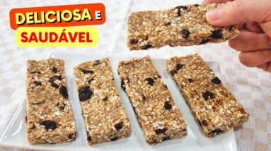 BARRA DE CEREAL Deliciosa, FÁCIL e Saudável - Sem Açúcar, Sem Farinha e Sem Leite - Rápida!