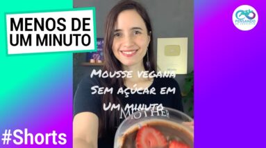 MOUSSE S/ AÇÚCAR EM 1 MN! Mousse fit fácil, vegana, não precisa de creme de leite!