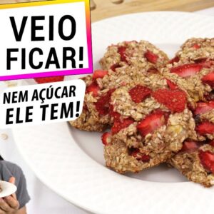 NÃO EXISTE BISCOITO MAIS SAUDÁVEL! BISCOITO DE MORANGO REALMENTE SAUDÁVEL, SÓ 3 INGREDIENTES!