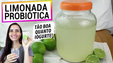 LIMONADA FERMENTADA PROBIÓTICA! IGUAL IOGURTE, RICA EM LACTOBACILOS E ANTI-INFLAMATÓRIA