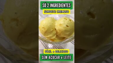 Sorvete CREMOSO com 2 INGREDIENTES - SEM AÇÚCAR e LEITE - Fácil e Delicioso!