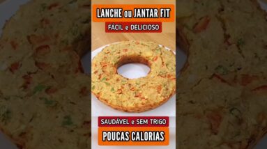 LANCHE ou JANTAR com POUCAS CALORIAS e SEM TRIGO! Bolo Salgado Fácil, Rápido e Delicioso