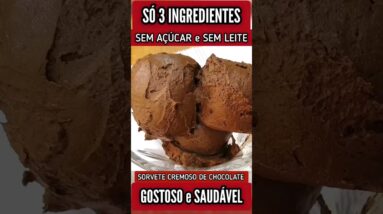 Sorvete CREMOSO de 3 INGREDIENTES - SEM AÇÚCAR e LEITE - Fácil e Delicioso!