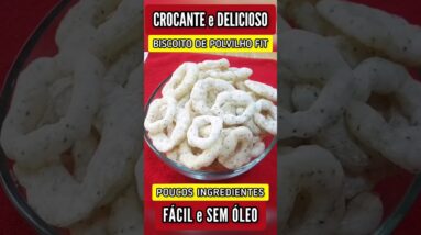 BISCOITO DE POLVILHO FIT! Delícia CROCANTE, Sem Óleo, Sem Glúten, Sem Lactose e Sem Ovo