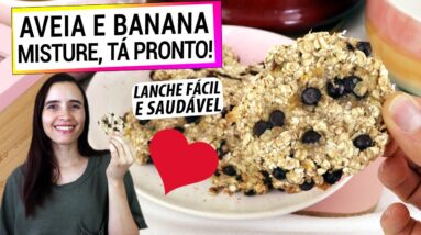 SÓ AVEIA E BANANA! MISTURE, TÁ PRONTO! NÃO COMPRE MAIS BISCOITO NO SUPERMERCADO!