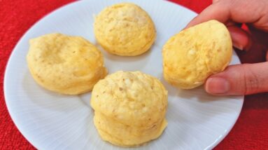 Só 2 MINUTOS! Pão de Queijo DELICIOSO e Rico em PROTEÍNAS - Fácil e Saudável