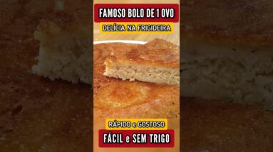 FAMOSO BOLO de 1 OVO na FRIGIDEIRA - SEM TRIGO, GOSTOSO, Fácil e Rápido