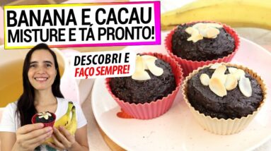 SÓ BANANA E CACAU E TÁ PRONTO! 3 INGREDIENTES E SEM AÇÚCAR, É TÃO SIMPLES QUE FAÇO SEMPRE!