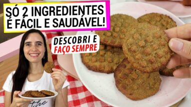 ESTE BISCOITO SAUDÁVEL SÓ TEM 2 INGREDIENTES E É SEM AÇÚCAR! NUNCA VI LANCHE TÃO FÁCIL!