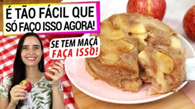 MUITA MAÇÃ E POUCA MASSA NESTA RECEITA SURPREENDENTE! LANCHE FÁCIL E SAUDÁVEL!