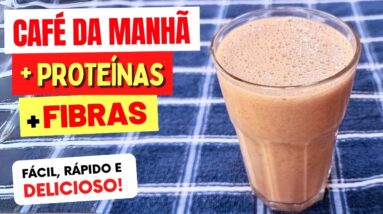 CAFÉ DA MANHÃ DE PROTEÍNAS E FIBRAS! Parece MILKSHAKE! Delicioso e SAUDÁVEL! Rápido e Fácil