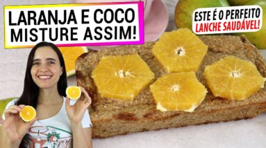 JUNTE A LARANJA E O COCO ASSIM PARA O LANCHE SAUDÁVEL PERFEITO! SEM AÇÚCAR, DERRETE NA BOCA!