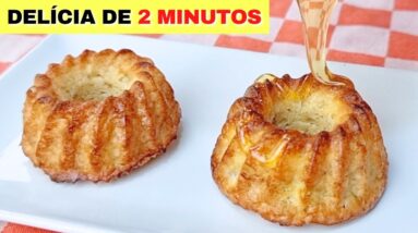 Só 2 MINUTOS! Bolo SEM AÇÚCAR, FARINHA E LEITE - 4 INGREDIENTES - Fofinho, Poucas Calorias, Saudável