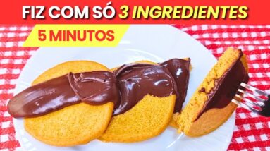 Só 3 INGREDIENTES e 5 MIN! Café da Manhã SEM TRIGO, AÇÚCAR E LEITE, Fácil, Rápido e Saudável