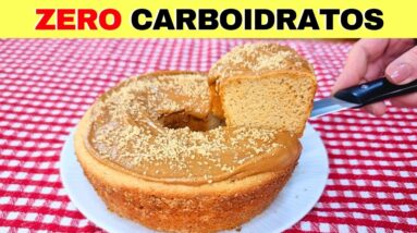 ZERO CARBOIDRATOS e Só 4 INGREDIENTES! Sem Farinha, Açúcar e Leite - Bolo Fácil, Rápido e Delicioso