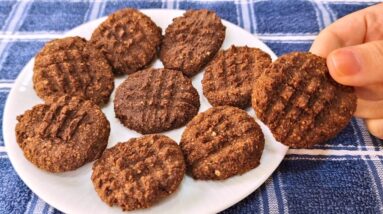 Só 3 INGREDIENTES! Biscoito SEM FARINHA, AÇÚCAR, LEITE e OVO - Menos Carboidratos e + Fibras