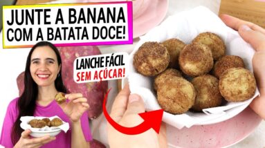 BANANA E BATATA DOCE, MISTURE ASSIM PARA ESTE LANCHE SAUDÁVEL FÁCIL! É ULTRA SABOROSO!