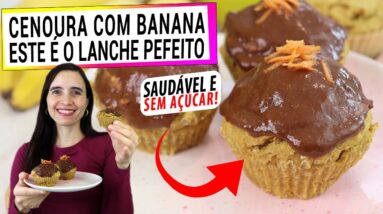 CENOURA COM BANANA, MISTURE ASSIM PARA ESTE LANCHE SAUDÁVEL FÁCIL E DELICIOSO! SEM AÇÚCAR E GLÚTEN!