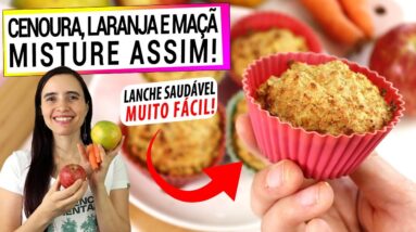 CENOURA, MAÇÃ E LARANJA! MISTURE ASSIM PARA ESTE LANCHE SAUDÁVEL FÁCIL! NUNCA MAIS USEI AÇÚCAR!