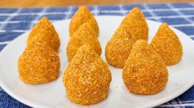 Coxinha SEM FRITURA e SEM FARINHA Nenhuma! Muito FÁCIL e Recheio Delicioso (Poucas Calorias)