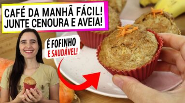 SE TEM AVEIA E CENOURA, JUNTE ASSIM PARA UM CAFÉ DA MANHÃ FÁCIL E SAUDÁVEL! FICA SUPER FOFINHO!
